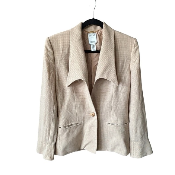 Celine Women's Houndstooth Blazer Size 36 - Picture 4 of 9